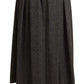 Elegant A-Line Midi Wool Skirt in Gray Zigzag