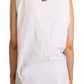 Floral Trim Logo Tank Top in White