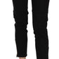 Chic Black Mid Waist Slim Cropped Jeans