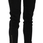 Chic Black Mid Waist Slim Cropped Jeans