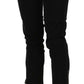 Chic Black Mid Waist Slim Cropped Jeans