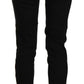 Chic Black Mid Waist Slim Cropped Jeans