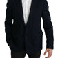 Elegant Slim Fit Dark Blue Men's Blazer