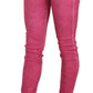 Chic Pink Mid Waist Skinny Pants