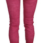 Chic Pink Mid Waist Skinny Pants