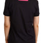 Elegant Black Cotton Logo Tee