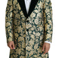 Elegant Gold Green Jacquard Sicilia Jacket