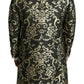 Gold Black Sicilia Jacquard Double-Breasted Coat