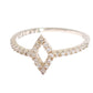 Silver Rhombus Womens Clear CZ 925 Silver Ring