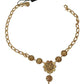 Elegant Gold Crystal Floral Charm Necklace