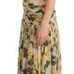 Floral Elegance Silk Pleated Maxi Dress