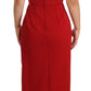 Elegant Sweetheart Midi Dress in Red