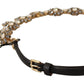 Elegant Crystal Daisy Chain Leather Belt