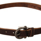 Elegant Brown Leather Fashion Belt