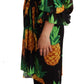 Vibrant Pineapple Draped Wrap Dress