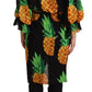 Vibrant Pineapple Draped Wrap Dress