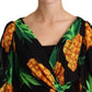 Vibrant Pineapple Draped Wrap Dress