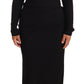 Elegant Black Turtleneck Sheath Dress