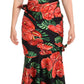 Elegant Floral Silk Draped Dress