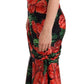 Elegant Floral Silk Draped Dress