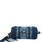 Boston Mini Blue Vintage Jacquard Logo Fabric Satchel Crossbody Handbag