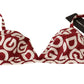 Red Cotton Logo Printed Designer Bra