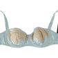 Elegant Silk Blend Balconette Bra in Light Blue