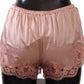 Elegant Powder Pink Silk Lace Lingerie Shorts