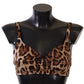 Elegant Silk Leopard Print Bra