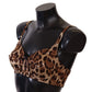 Elegant Silk Leopard Print Bra