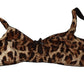 Elegant Silk Leopard Print Bra