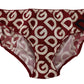 Chic Maroon White Logo Swim Bottoms