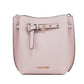 Emilia Small Powder Blush Pebble Leather Bucket Messenger Handbag