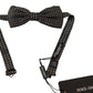 Elegant Silk Black Bow Tie with Metal Clasp Detail