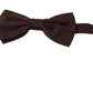 Brown Dotted Silk Adjustable Neck Papillon Bow Tie