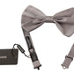 Elegant Silver Grey Silk Bow Tie