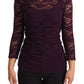 Elegant Sheer Lace Long Sleeve Blouse