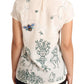 Elegant Silk Botanical Garden Fountain Tee