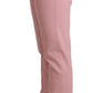 Elegant Pink Tapered Wool Trousers