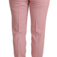 Elegant Pink Tapered Wool Trousers