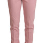 Elegant Pink Tapered Wool Trousers