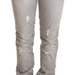 Chic Slim Fit Tattered Gray Wash Jeans