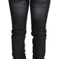 Elegant Low Waist Skinny Black Denim