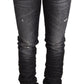 Elegant Low Waist Skinny Black Denim