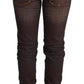 Chic Low Waist Skinny Brown Jeans