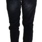 Elegant Dark Blue Slim-Fit Denim