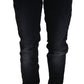 Elegant Dark Blue Slim-Fit Denim