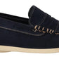 Chic Suede Blue Moccasins for Men