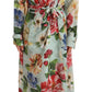 Elegant Floral Silk Trench Coat