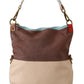 Chic Multicolor Leather Tote with Gold Accents